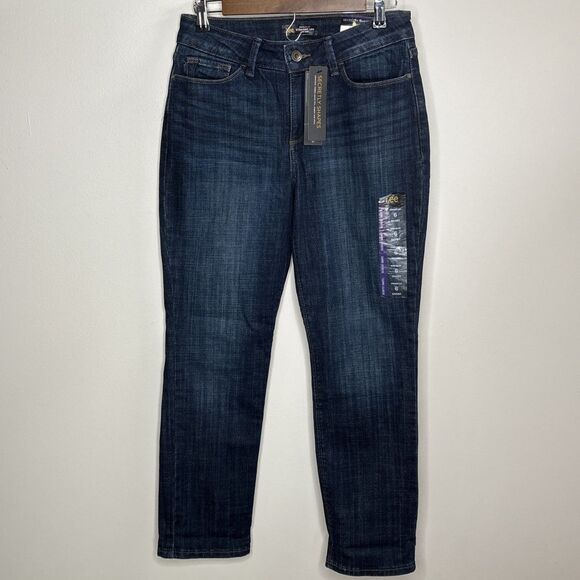 Lee Secretly Shapes Jeans Women 6 Short Straight Leg Mid Rise Bewitched Stretch - Picture 1 of 13